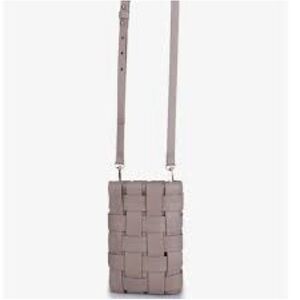 Anthropologie Taupe Lindy Woven Phone Case Crossbody Bag
